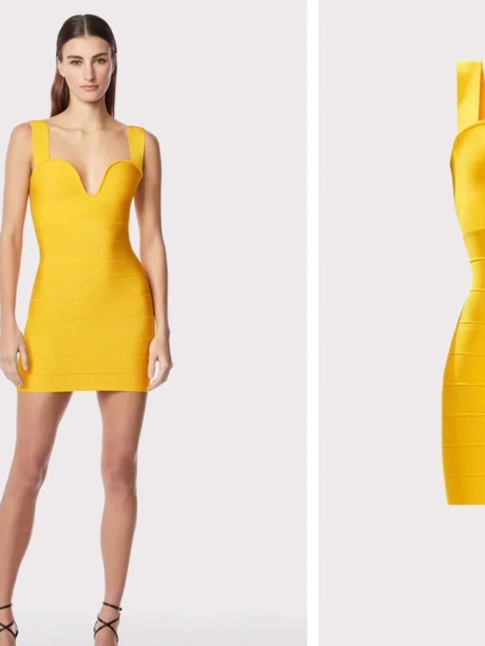 Herve Leger ICON STRAPPY SWEETHEART MINI DRESS GOLDEN  NWT